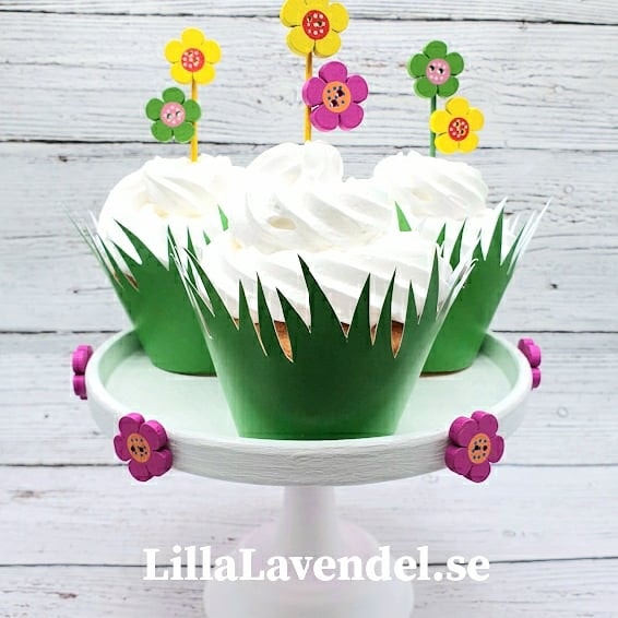 Träknappar med blomma mönster, 2cm, lillalavendel, lavendel, knapp, knappar