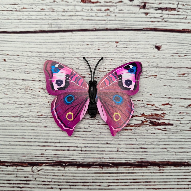 Fjärilar, Cerise, Små, 3D
