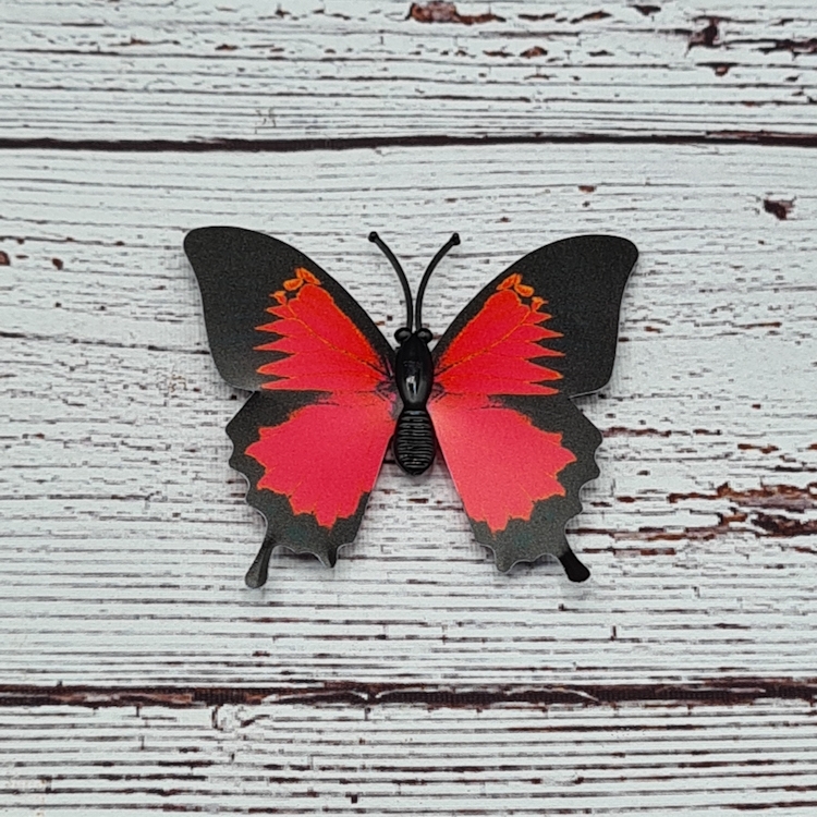 Fjärilar, Röda, Små, 3D
