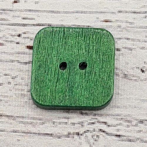 Träknapp Fyrkant, "Philippine Green". 1,8 cm