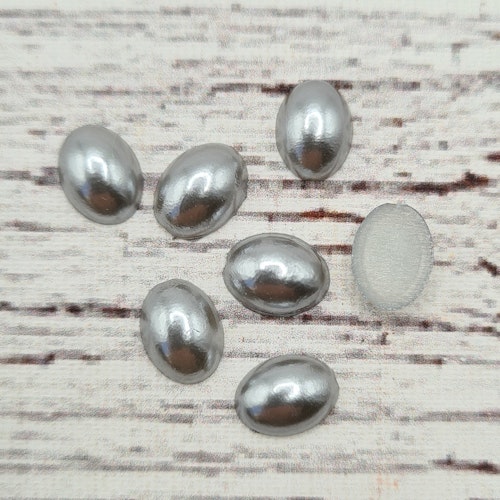 Oval halv pärla, Silver, 0,8 cm. 100st.