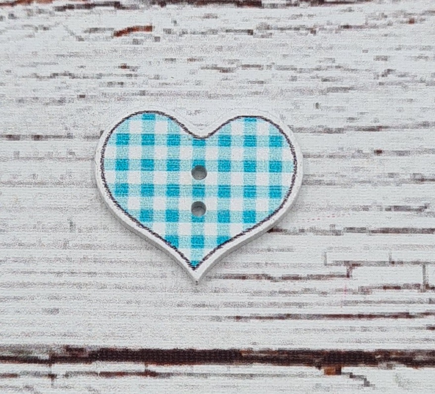 Hjärta, Candy Blå Ruta, 2,6 cm.