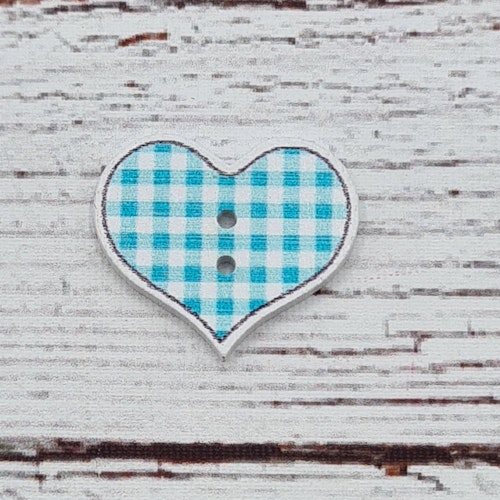 Hjärta, Candy Blå Ruta, 2,6 cm.