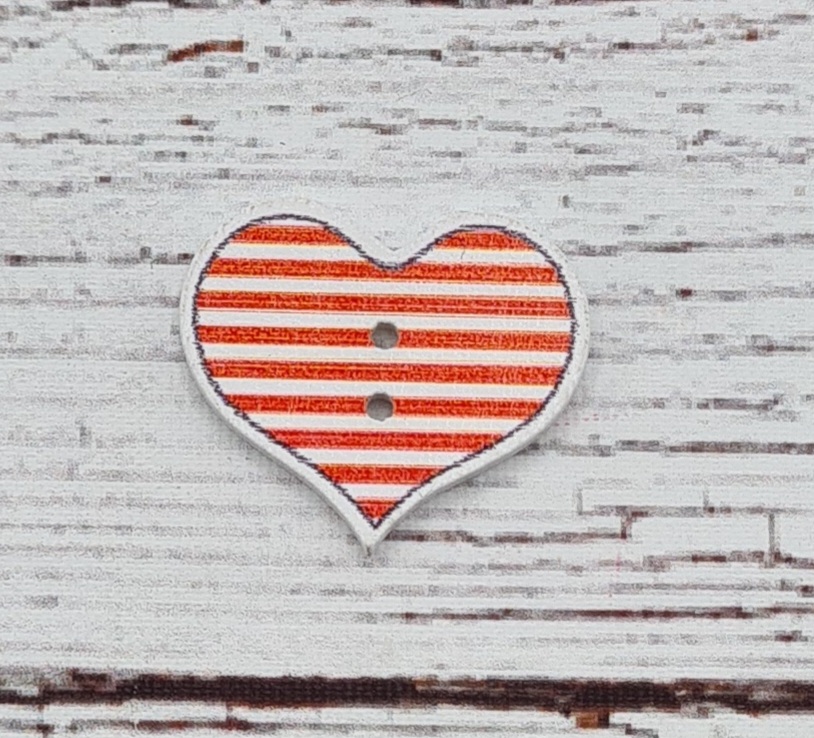 Hjärta, Candy Röd Rand, 2,6 cm.