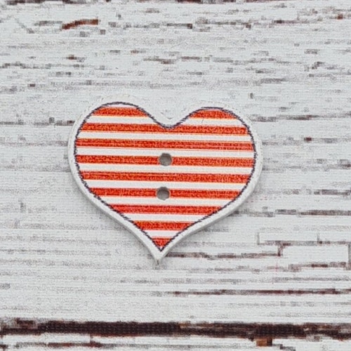 Hjärta, Candy Röd Rand, 2,6 cm.