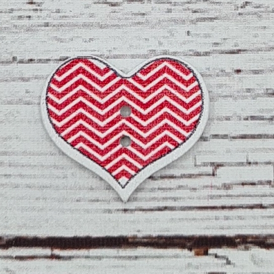 Hjärta, Candy Röd Vågig. 2,6 cm.