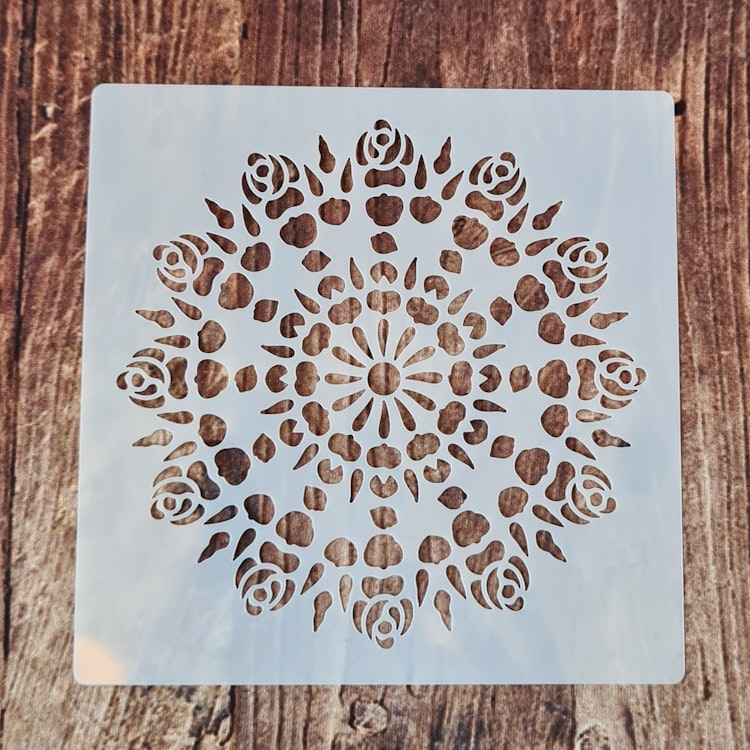 Schablon, Mall "Mandala 9". 13x13 cm