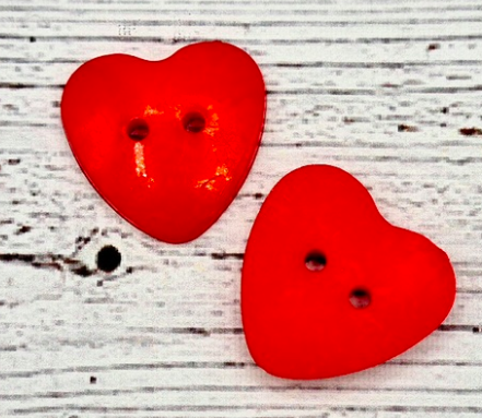 Hjärta, 2,5 cm, Rött.*