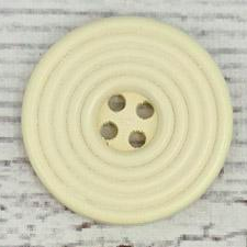 Träknapp Räfflad vaniljfärgad, 2,5 cm.
