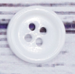 Resinknapp "White", 1,3 cm.