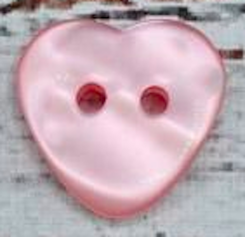 Resinknapp "Pink Heart". 1,5 cm.