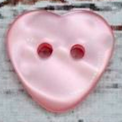 Resinknapp "Pink Heart". 1,5 cm.
