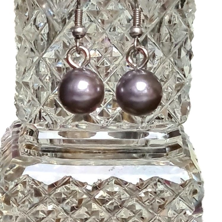 Örhängen, pärla 1 cm med krokar i 925 Sterling Silver