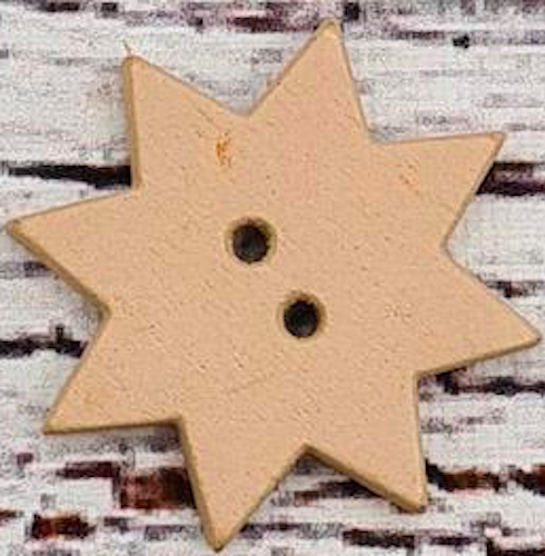 Träknapp Stjärna Nougat, 2,4 cm. 1st, 5st, 10st.*