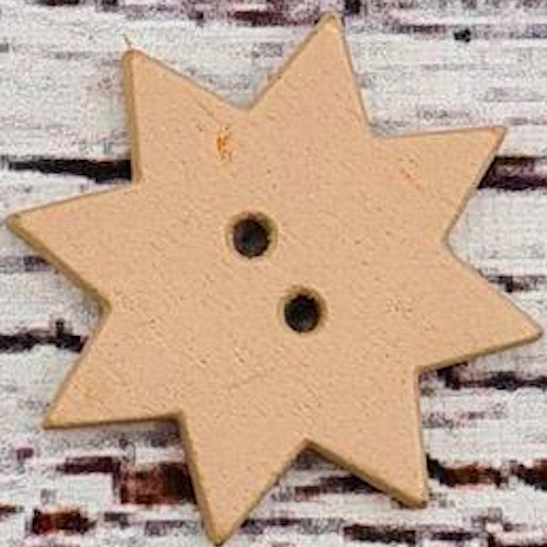 Träknapp Stjärna Nougat, 2,4 cm. 1st, 5st, 10st.*