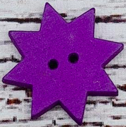 Träknapp Stjärna Lila. 1st, 5st, 10st.*