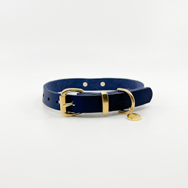 Leather Collar - Navy