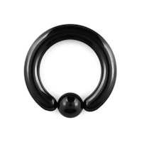 Svart ring med kulstängning - 5mm tjock med 8mm kula