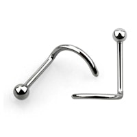 Titanium nose piercing with 2mm ball