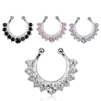 Fake septum smycke i 925-silver med kubisk zirconia