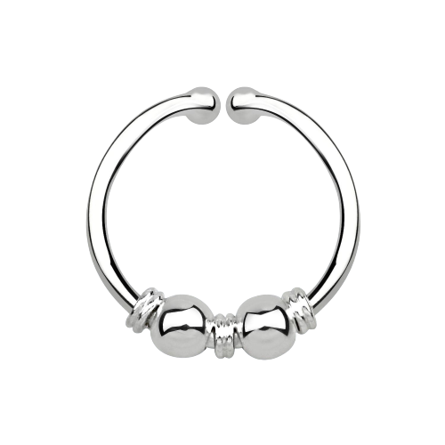 925 silver fake septum piercing - 3 rep och dubbla bollar