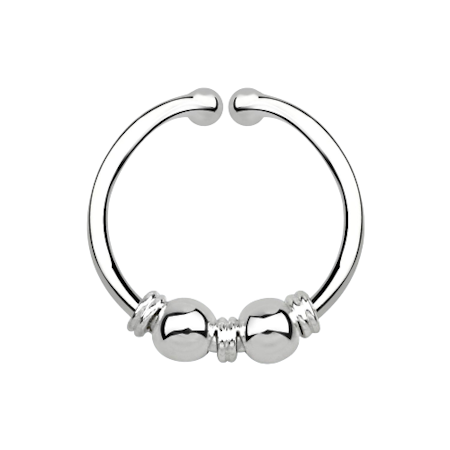 925 silver fake septum piercing - 3 rep och dubbla bollar