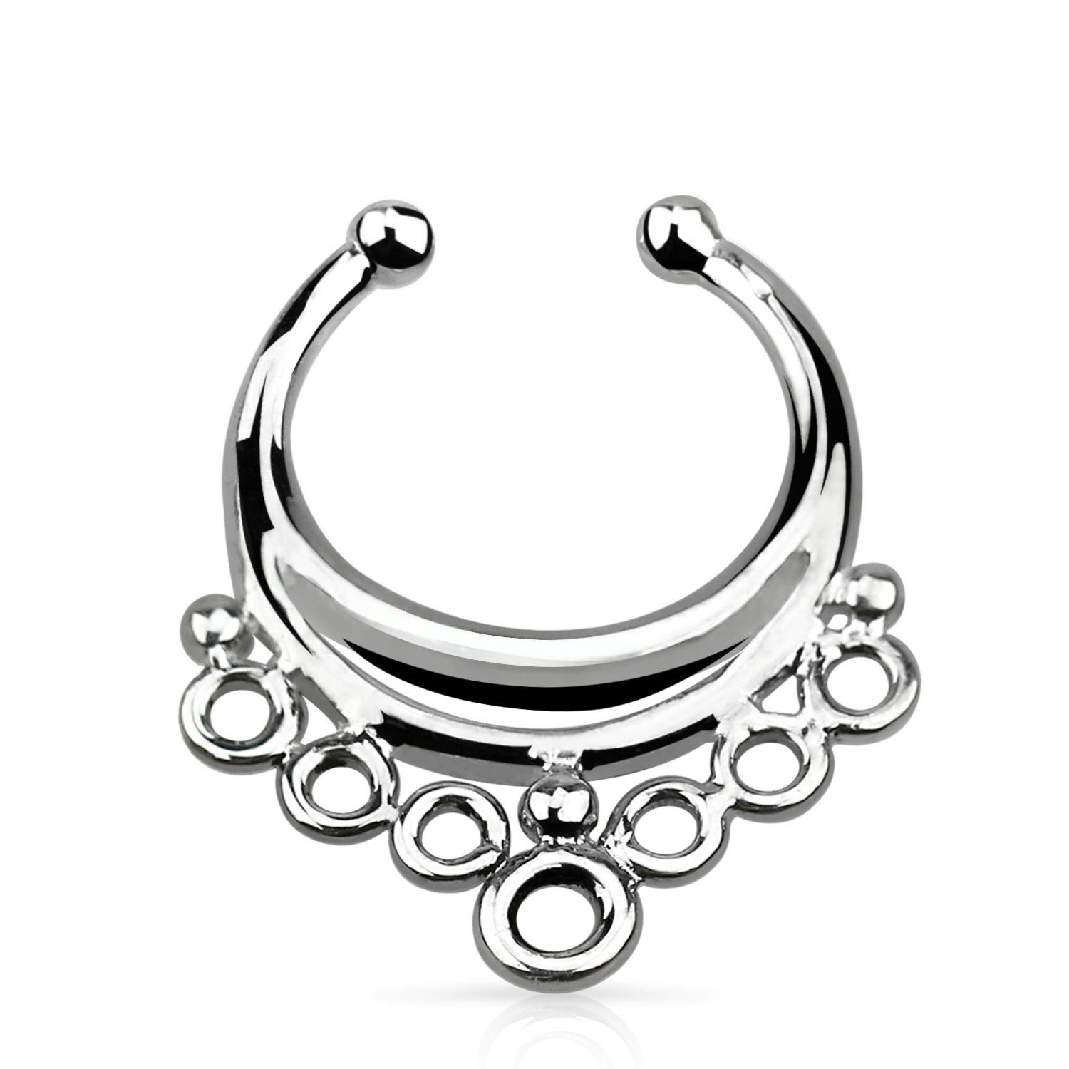 Septum fejkpiercing i 925-silver - Tribalringar