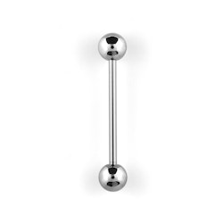 Barbell / tungpiercing - 1.6mm med 6mm kulor