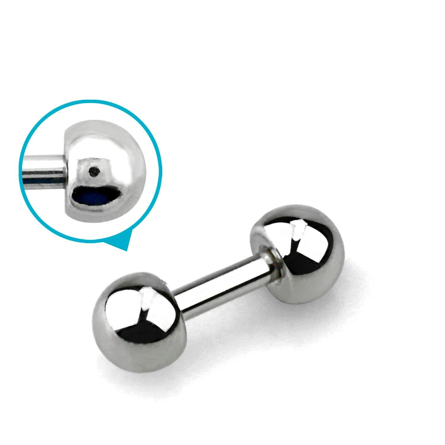Barbell 1,6mm med 5mm halvkulor för tajtare passform