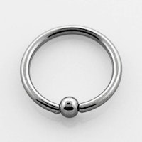 Piercingring / ring med kulstängning - 1,2mm med 2,5mm kula