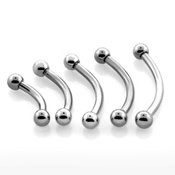 Banana barbell - böjd piercing 1,2mm med 2,5mm kulor