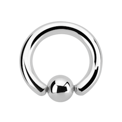 Piercingring / ring med kulstängning - 4mm med 8mm kula