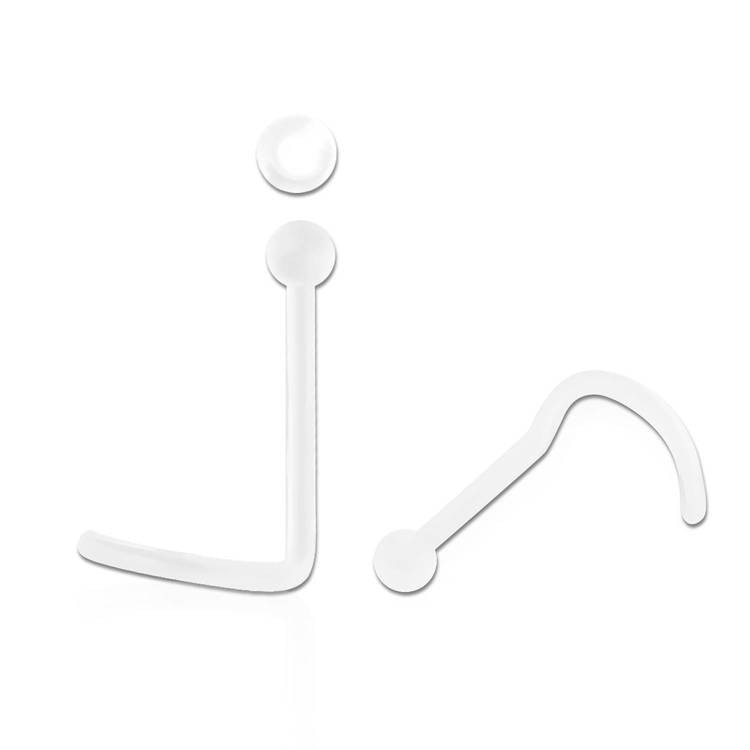 Näspiercing i klar BIO-Flex (retainer)
