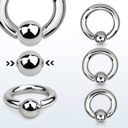 Ring med kulstängning 4mm med 8mm fjädrad kula