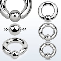 Ring med kulstängning 5mm med 8mm med fjädrad kula