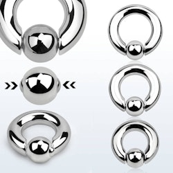 Ring med kulstängning 6mm med 10mm fjädrad kula