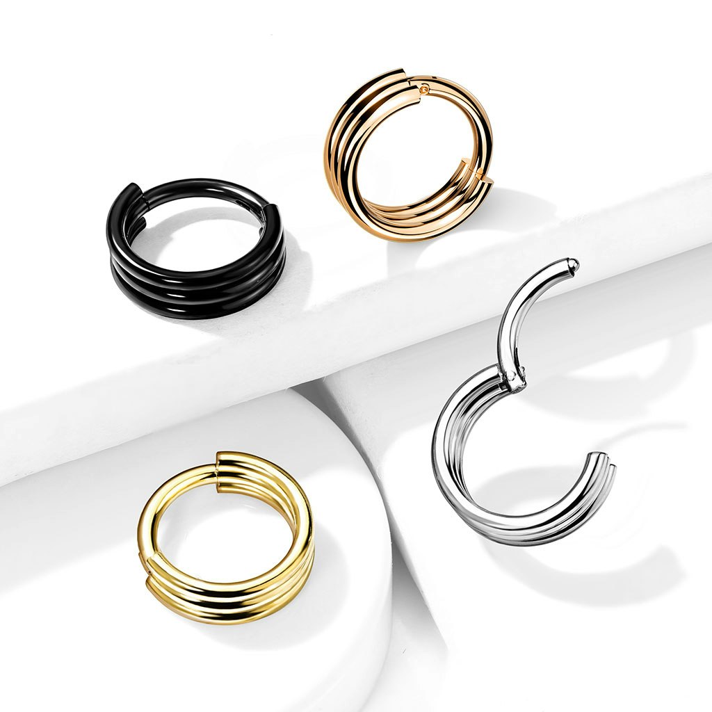 Segmentring clicker med gångjärn 1.2mm och 3 lagers hoop