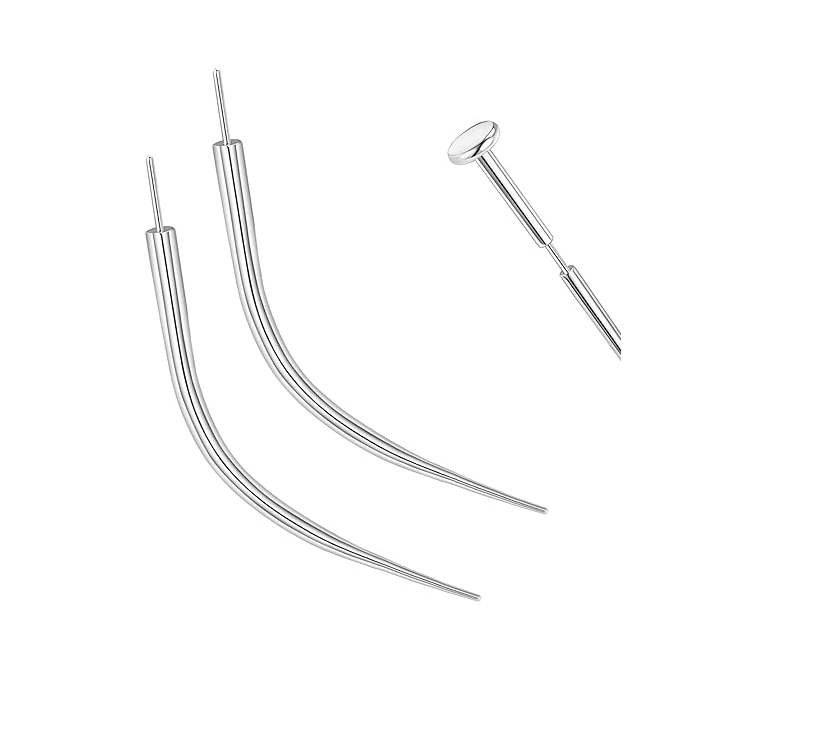 Böjd ledsticka / taper i titanium för threadless push-pins smycken