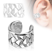 Fakepiercing clip - bred front med flätat mönster