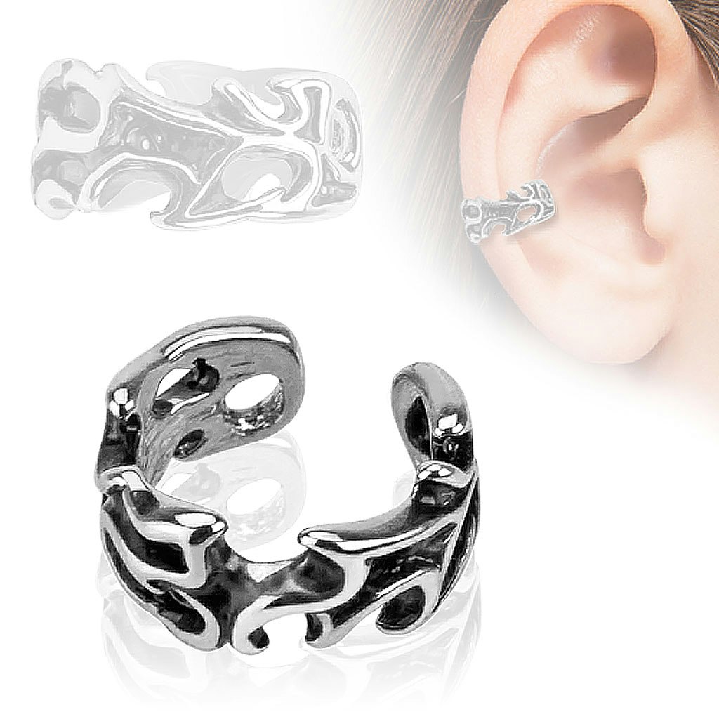 Fakepiercing clip - Front med lövmönster