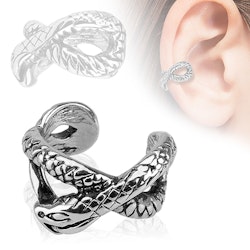 Fakepiercing clip - Front med slingrande orm