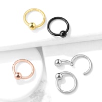 Clicker ring i kirurgiskt stål med kula