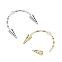 Smiley piercing 1,2mm med koner - vampyrtänder