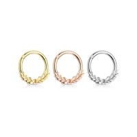Clicker ring 1,2mm i kirurgiskt stål med löv (8mm)