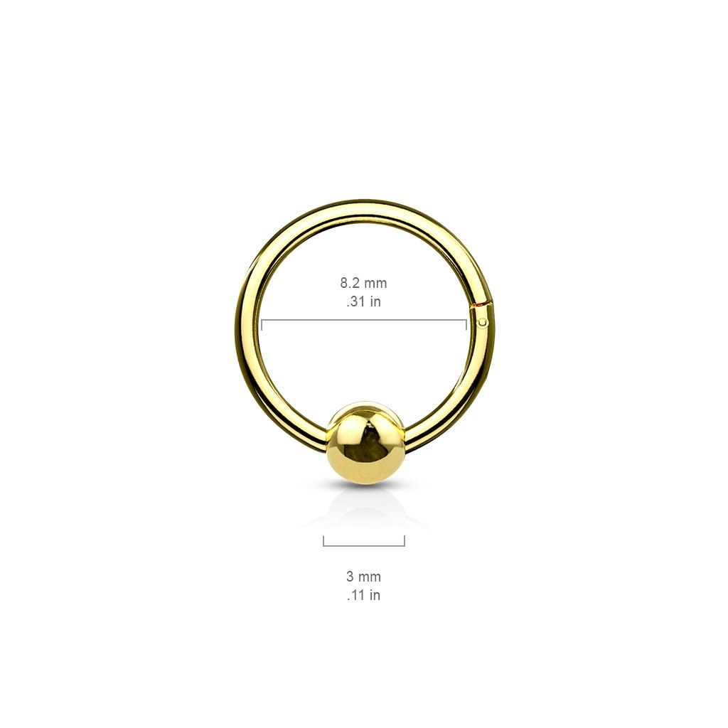 Clicker ring i kirurgiskt stål med kula