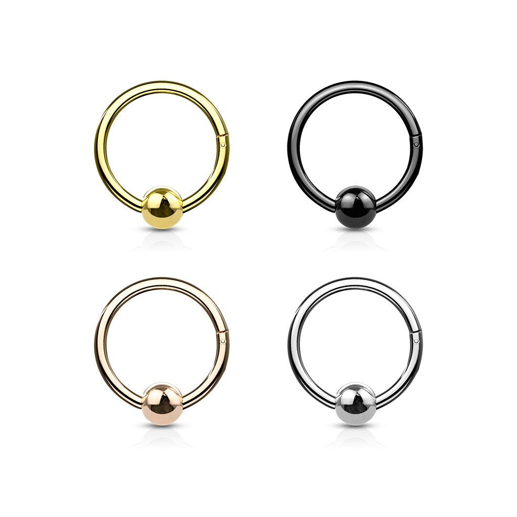 Clicker ring i kirurgiskt stål med kula