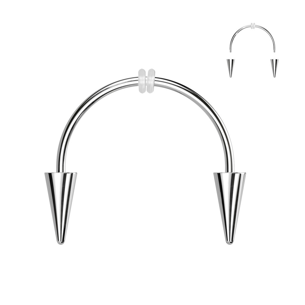 Smiley piercing 1,2mm med koner - vampyrtänder