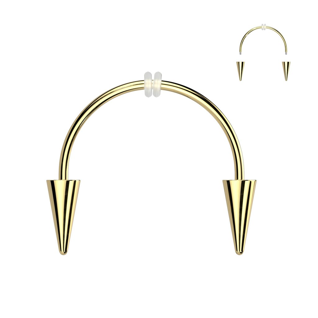 Smiley piercing 1,2mm med koner - vampyrtänder