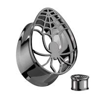 Droppformad tunnel / töjning i svartpläterad kirurgiskt stål - med spindel (8-16mm)