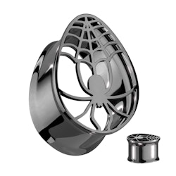 Droppformad tunnel / töjning i svartpläterad kirurgiskt stål - med spindel (8-16mm)